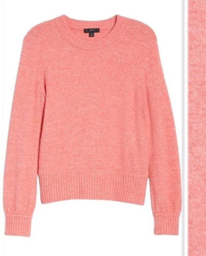 J. Crew Crewneck Sweater Supersoft Yarn Pink Top - Image 4