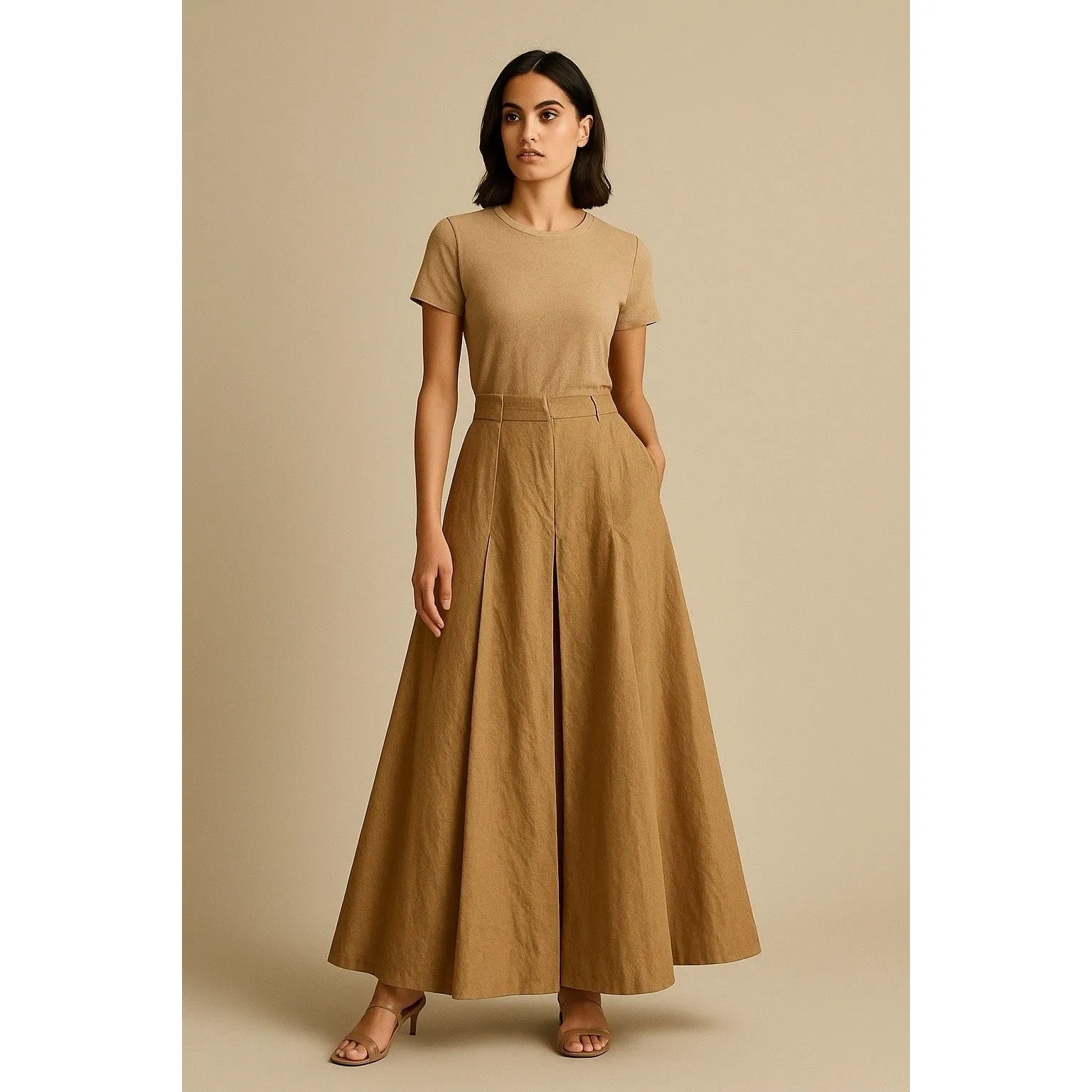 BRUNELLO CUCINELLI Exaggerated Wide Leg Palazzo Trouser Pants Brown Size US 8 - Image 8