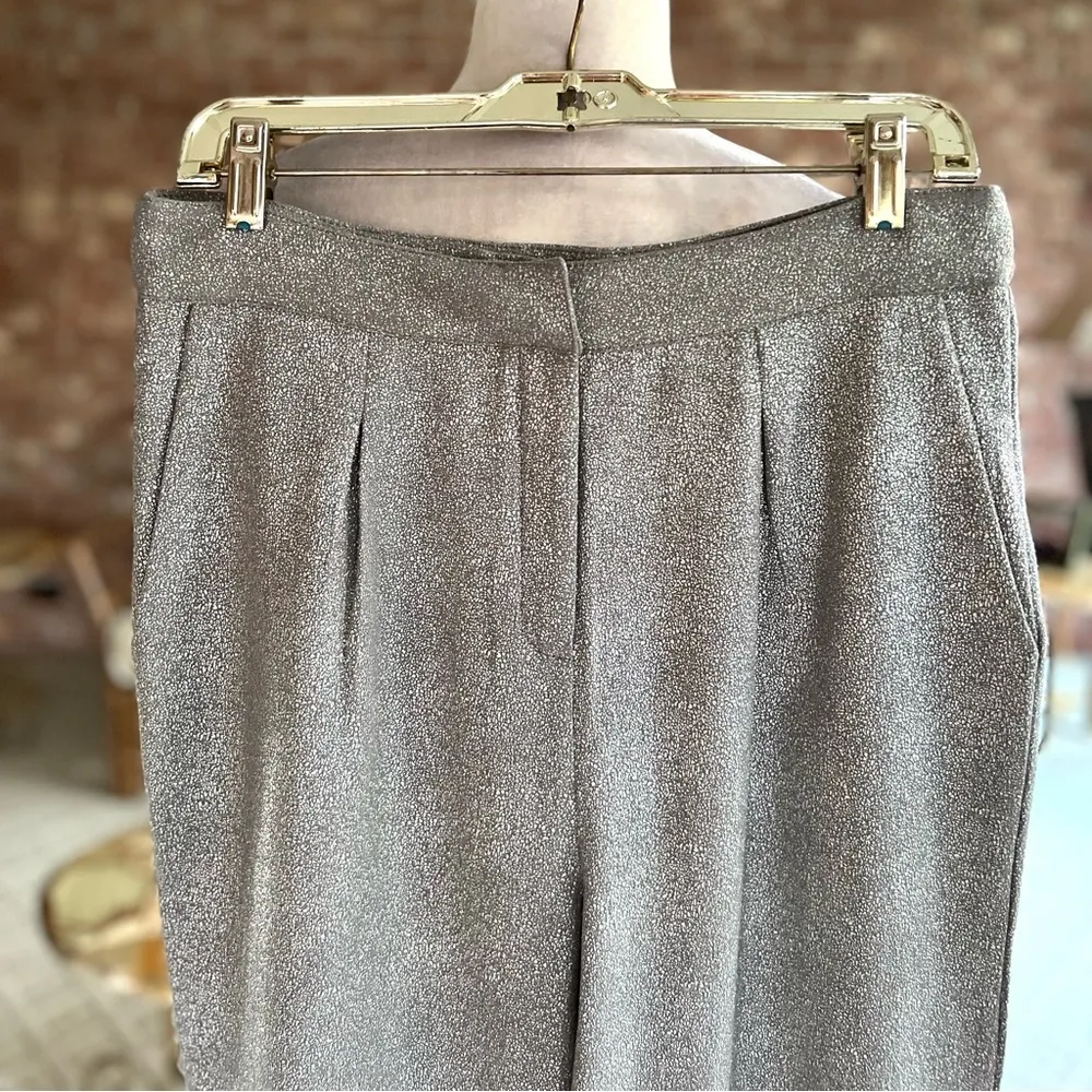 She + Sky Pants Silver Grey Shimmer Ankle NWT 8 Cocktail Party - Image 4