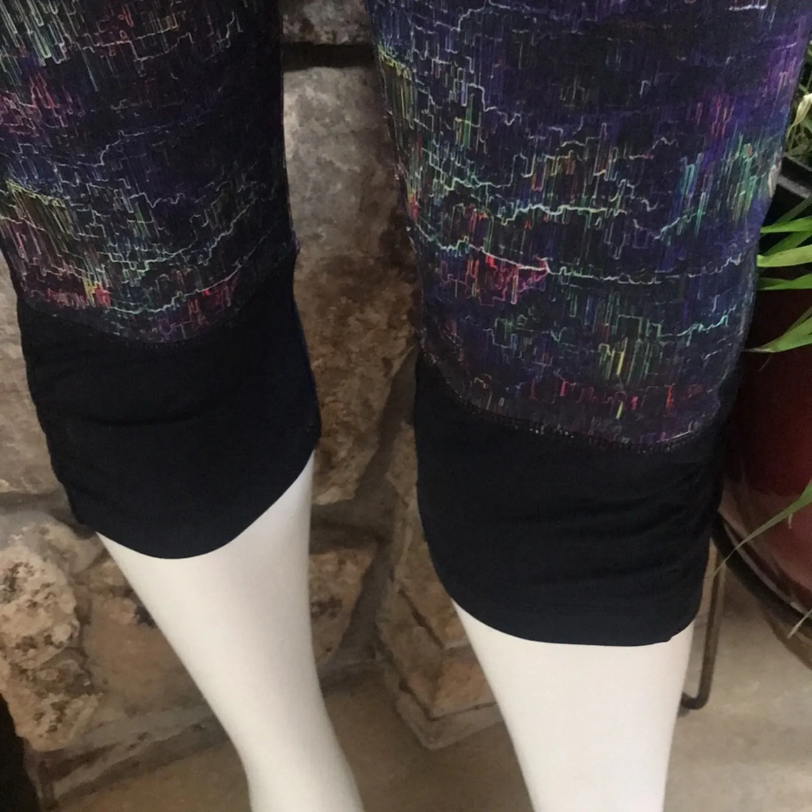 FILA Sport Multicolored Cropped Black Active Leggings Women's Size 1X - Image 6