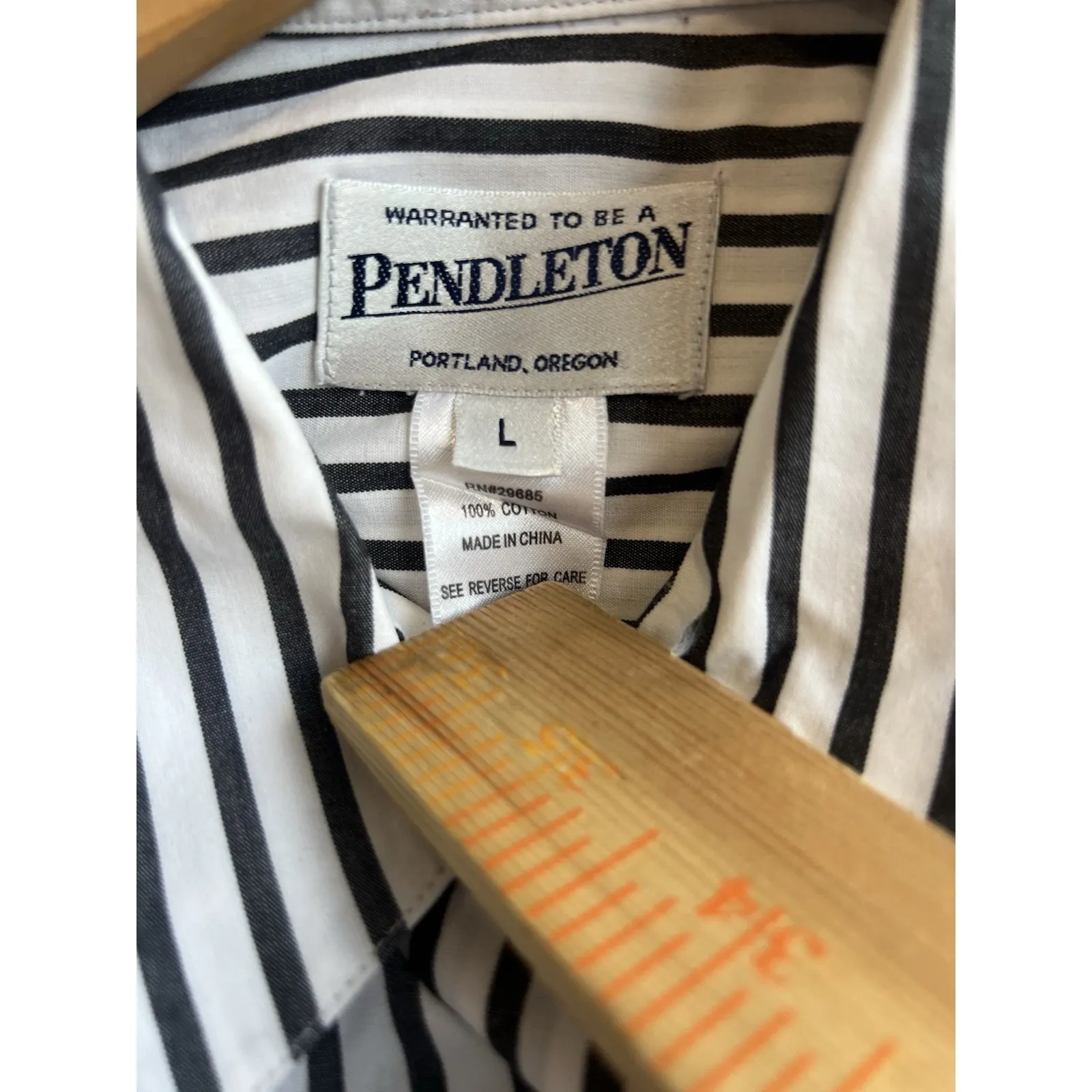 Pendleton  Women's Size Medium Button Up Shirt Striped Long Sleeve 100% Cotton - Image 3