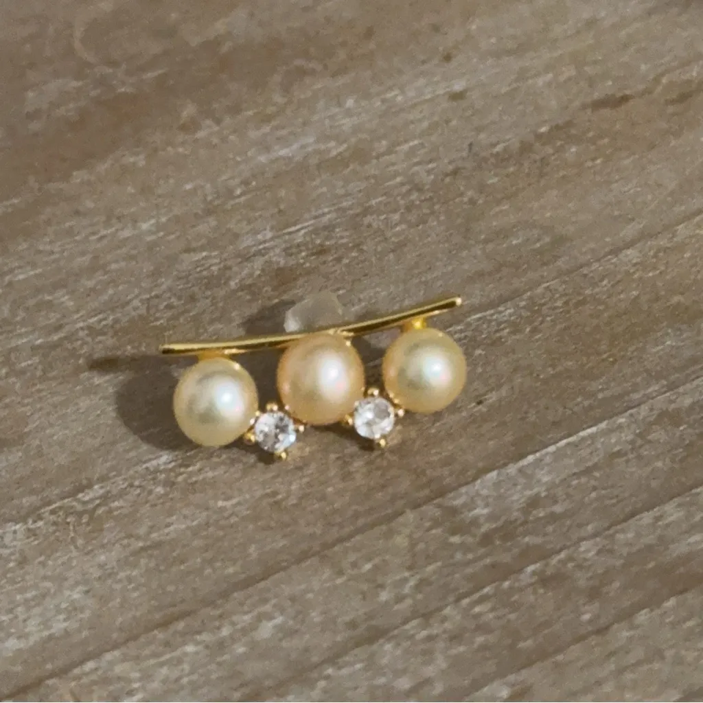 Elegant REAL Pearl Jewelry Set Gold - Image 5