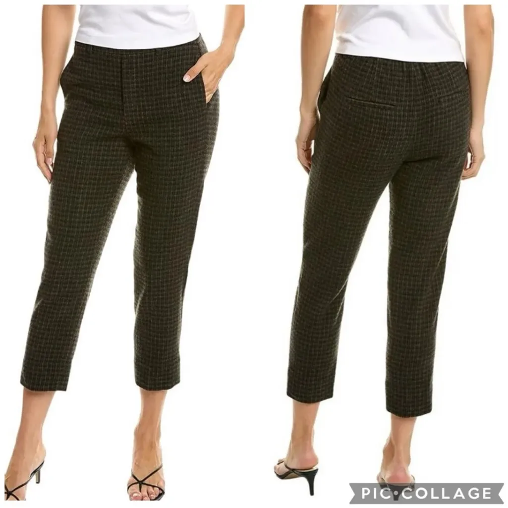 Vince Check Plaid‎ Wool Cashmere Easy Pull On Pants 1X - Image 2