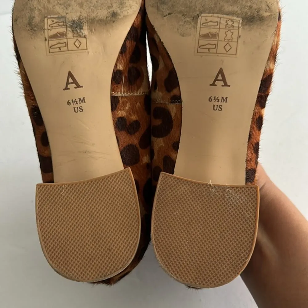 Anthropologie Imogen Block Heel Animal Print Size 6.5 Calf Hair - Image 7