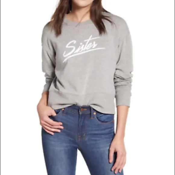 Madewell Mile(s) Sister heather grey graphic sweatshirt size M - Image 5