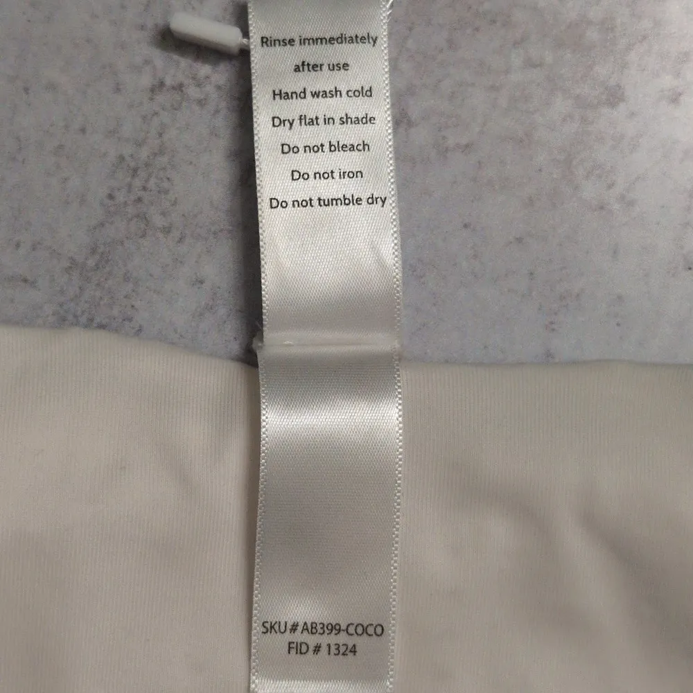 Andie 90s High Waisted Bikini Bottom Coconut (White / Cream) Textured S New - Image 9