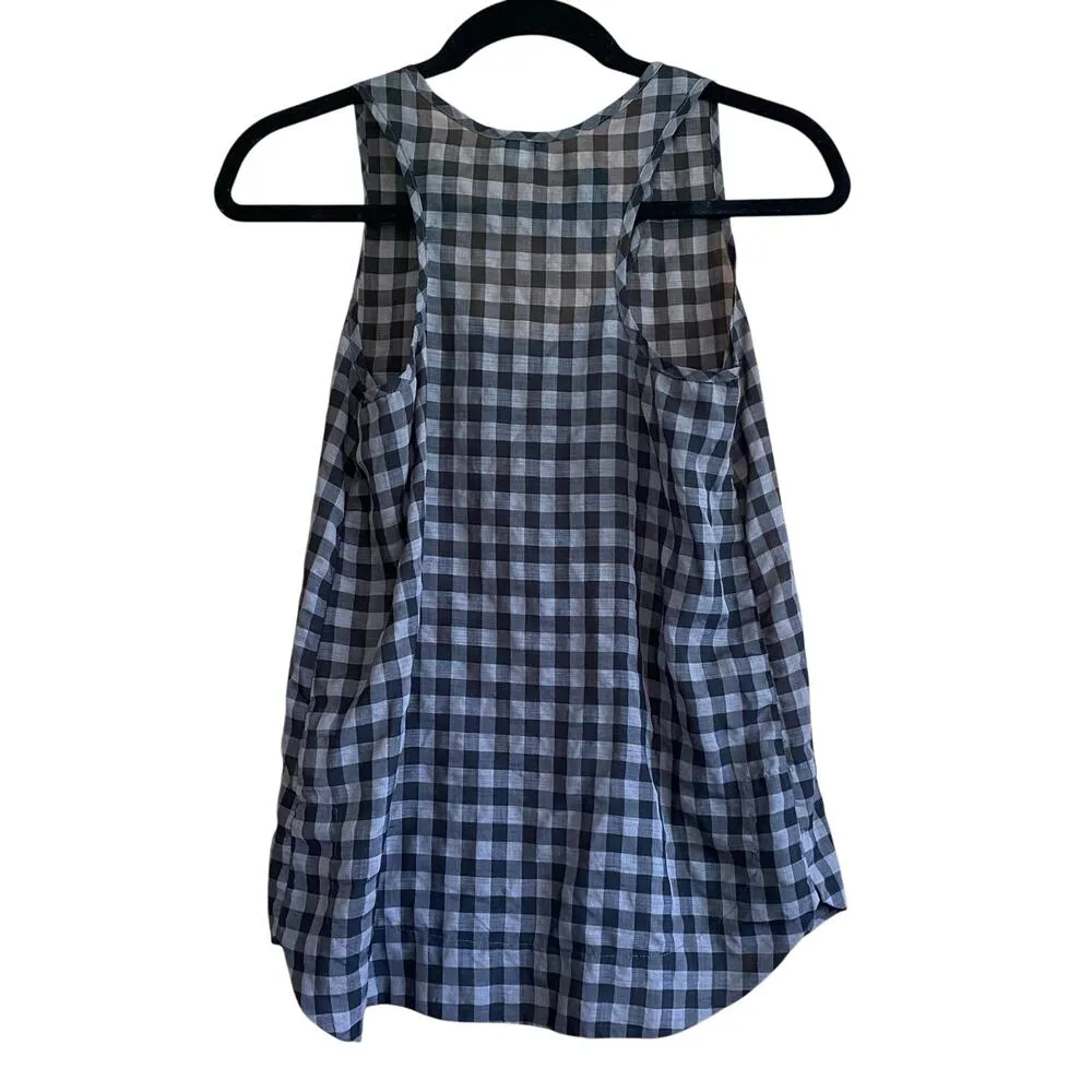 Steven Alan Grey Plaid Semi Sheer Tank Size Small - Image 5