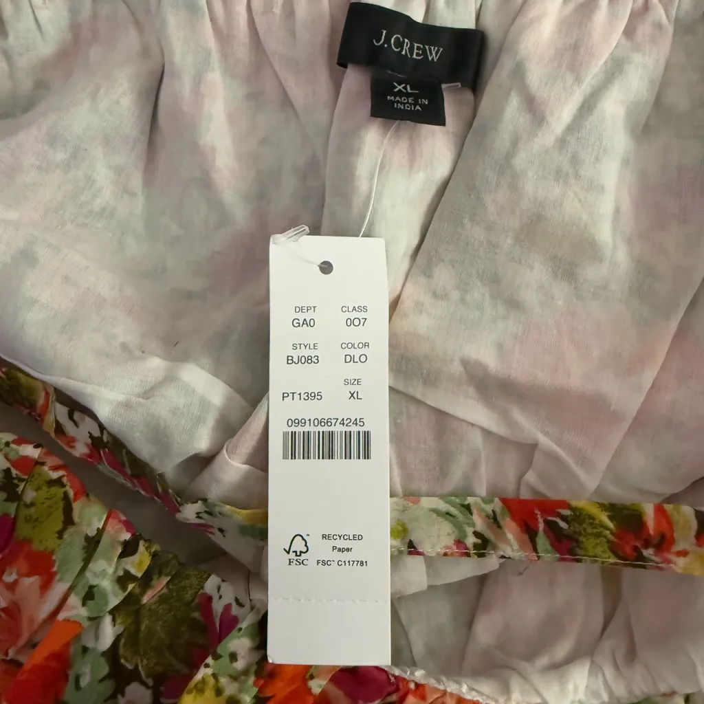 J. crew Ruffle halter top in painted block print‎ - Image 5