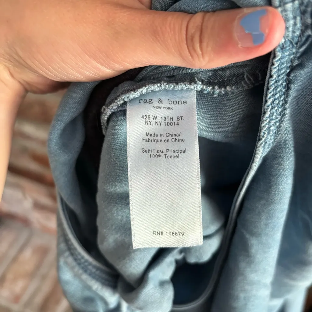 Rag & Bone Mojave Chambray Romper, S - Image 9