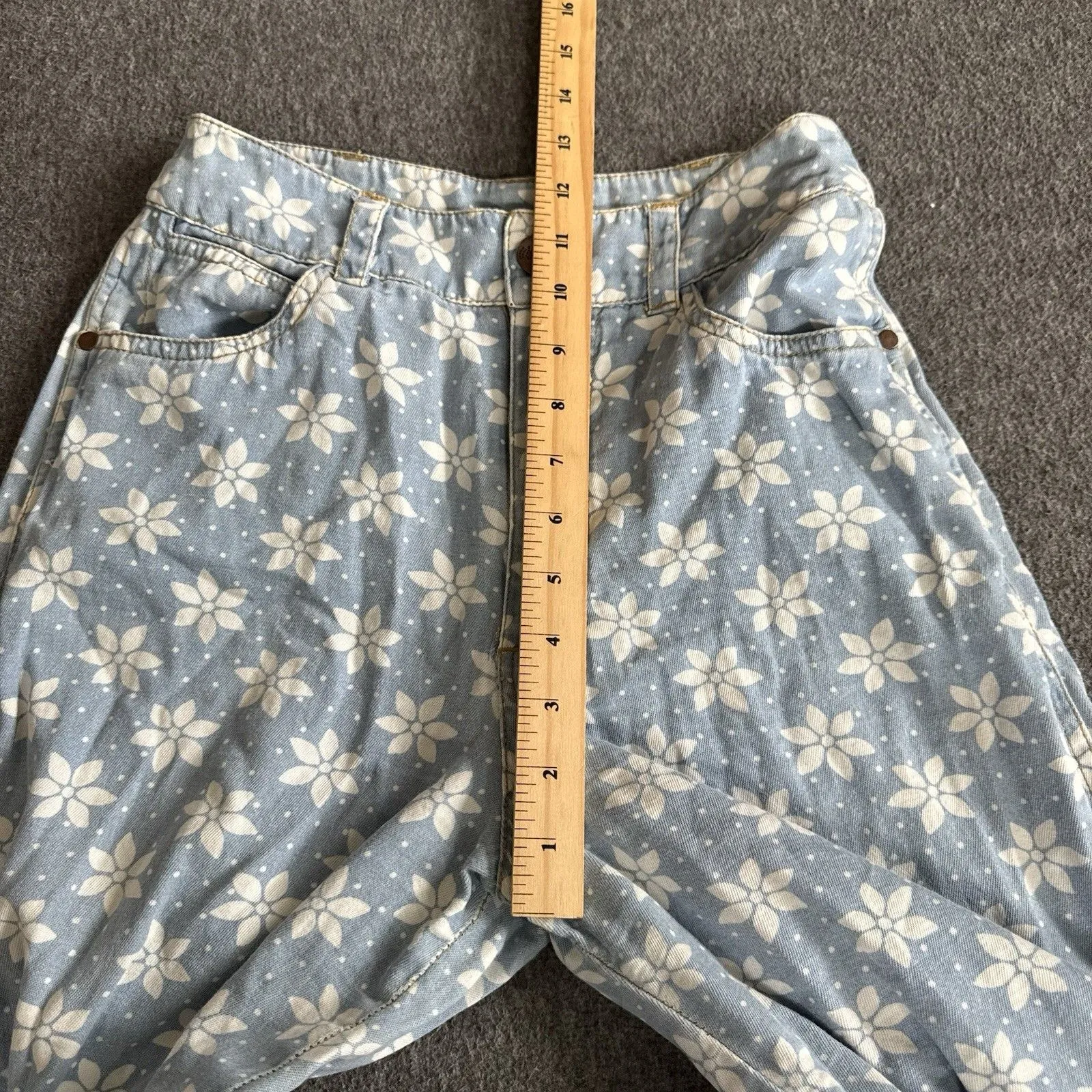 Billabong x Wrangler Perfect Pair Cropped Pant 26 High Rise Cheeky Fit Floral - Image 9