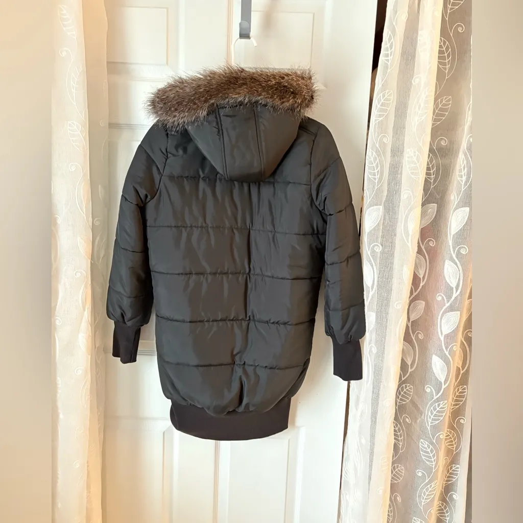 Adidas puffer hooded Jacket coat 40 years celebrating slim fit p2p 20” women M - Image 15