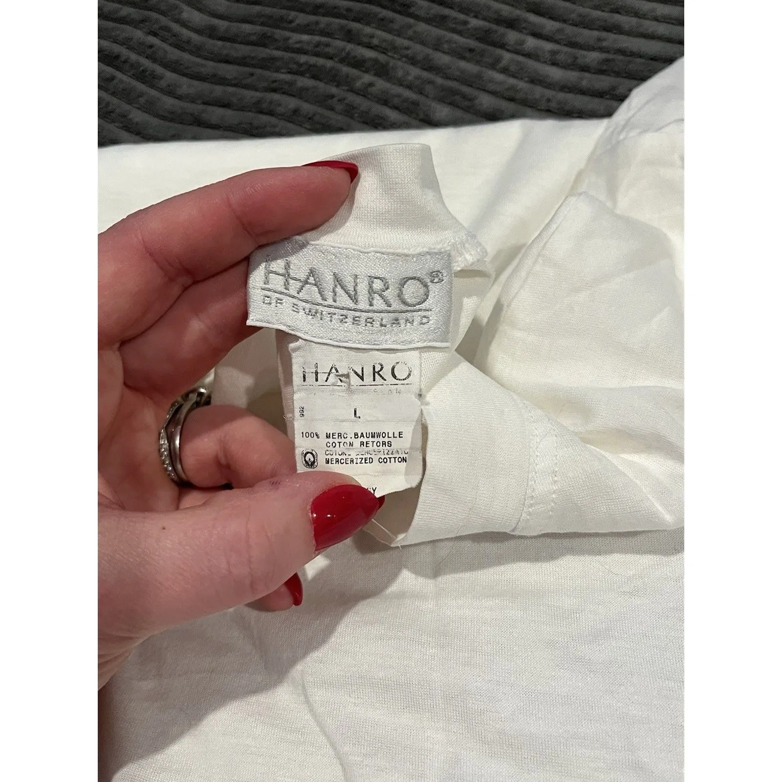 Hanro Womens Cotton Short Sleeve Round Neck Basic T - Image 6