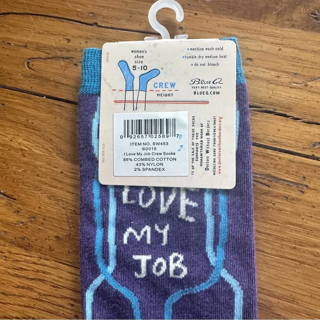 Blue Q “I Love My Job” Novelty Socks NWT - Image 4