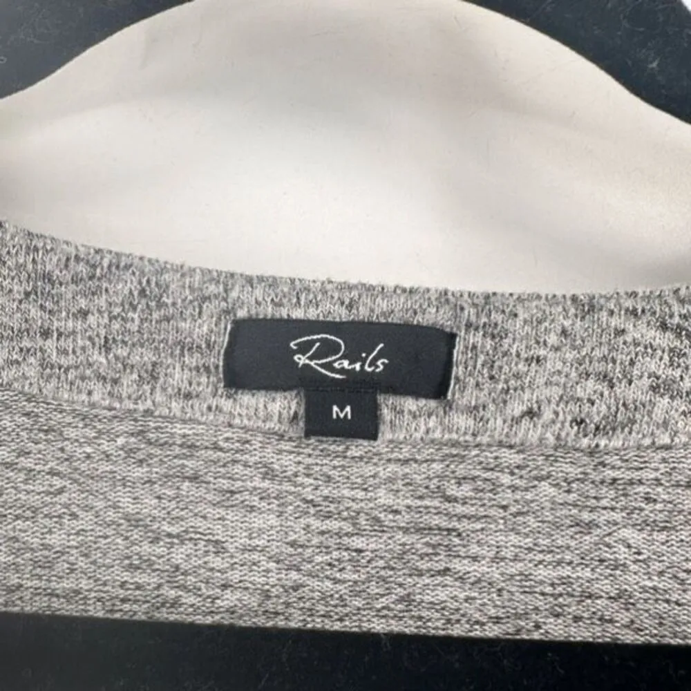 Rails Women's Knit V-Neck Long Sleeve Pullover Sweater Leigh Melange Gray Medium - Image 3