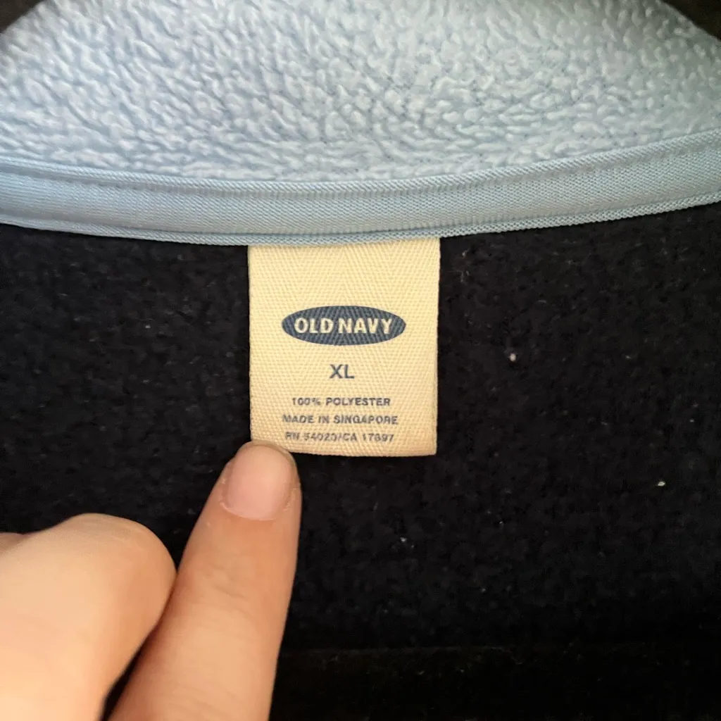 Old Navy Quarter Zip fleece in blue size xl vintage y2k - Image 2
