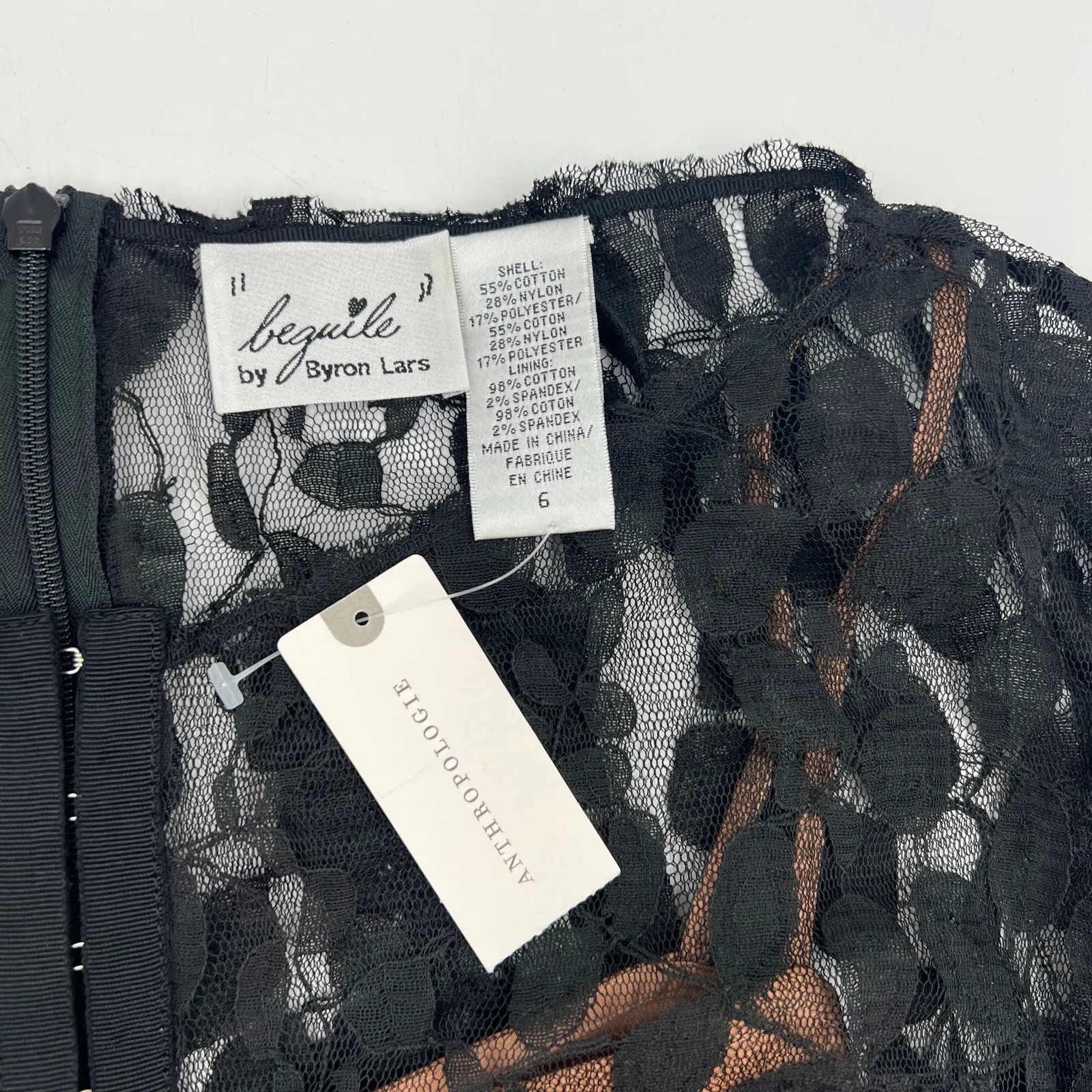 Beguile by Byron Lars Carissima Dress Black Lace Insert Sheath - Image 4