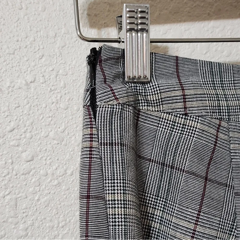 RO&DE Gingham Plaid Check Pants Ruffle Flared Hem Cropped Womens‎ Size XS Gray - Image 5