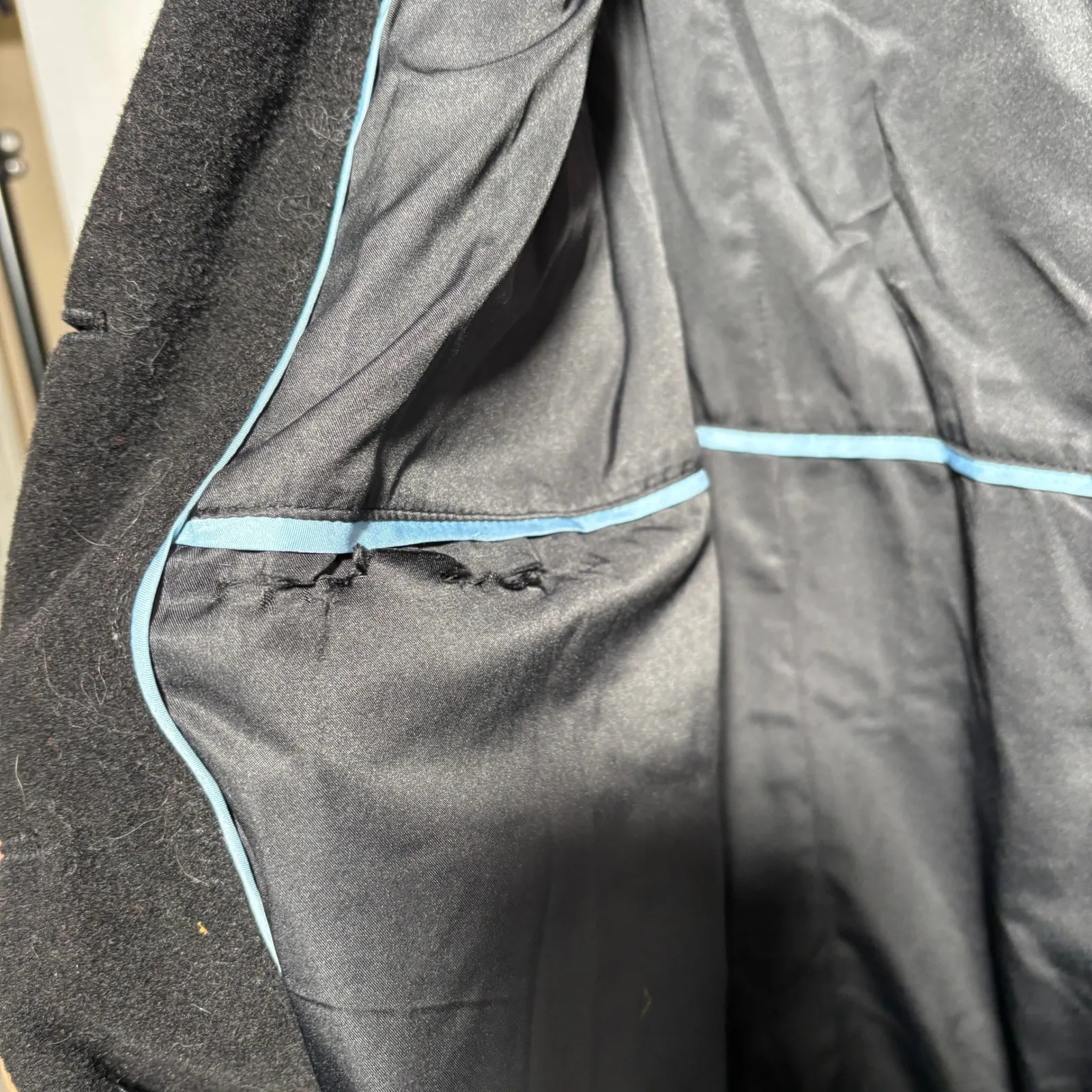 Bitten Sarah Jessica Parker Black Wool Blend Long Coat Womens M Lined SEE Size M - Image 5