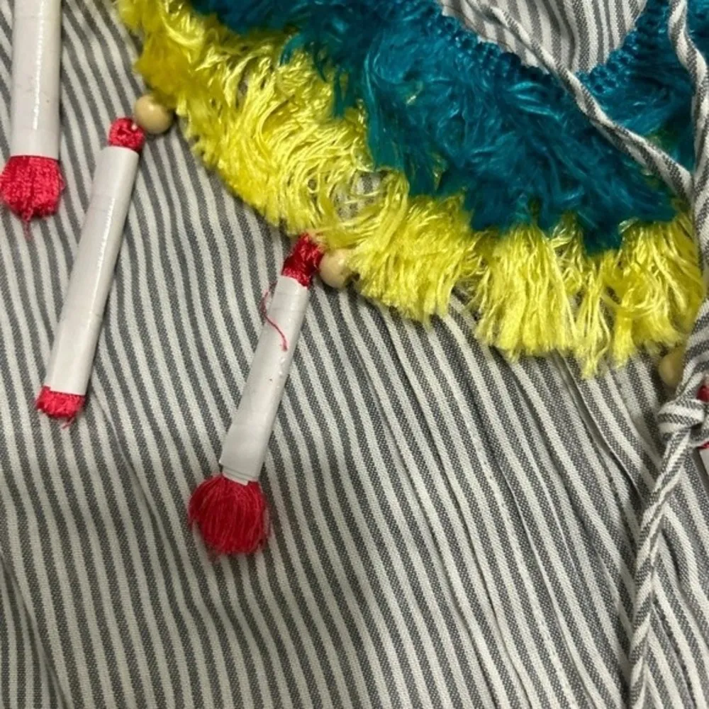 NWOT America and Beyond Grey and White Striped Boho Dress with Fringes - Image 4