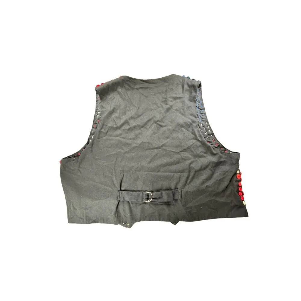 Handmade American Flag Button Vest XXL Patriotic Holiday Vote Election Red - Image 2