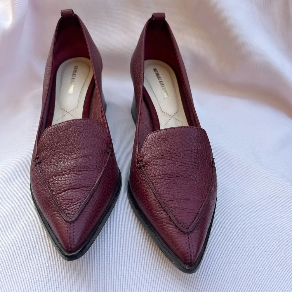 Nicholas Kirkwood Burgundy Leather Flats Red Size undefined - Image 2
