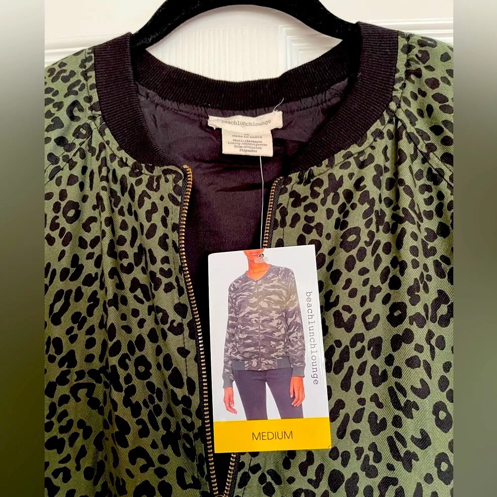 Dasha Leopard Print Bomber Jacket NWT - Image 2