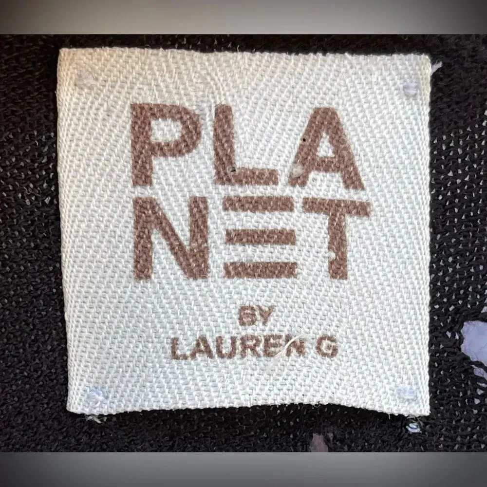 PLANET BY LAUREN One Size Sweater Holey Distressed Lightweight Pullover XL Black - Image 7