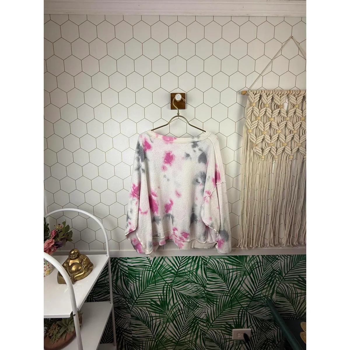 Free People Intimately Pink Fleece Oversized Kelly Sweatshirt - Size - Small - Image 4