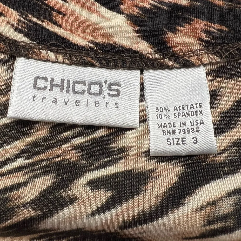 Chico’s Travelers Animal Print Studded Slinky Knit‎ Top - Image 6