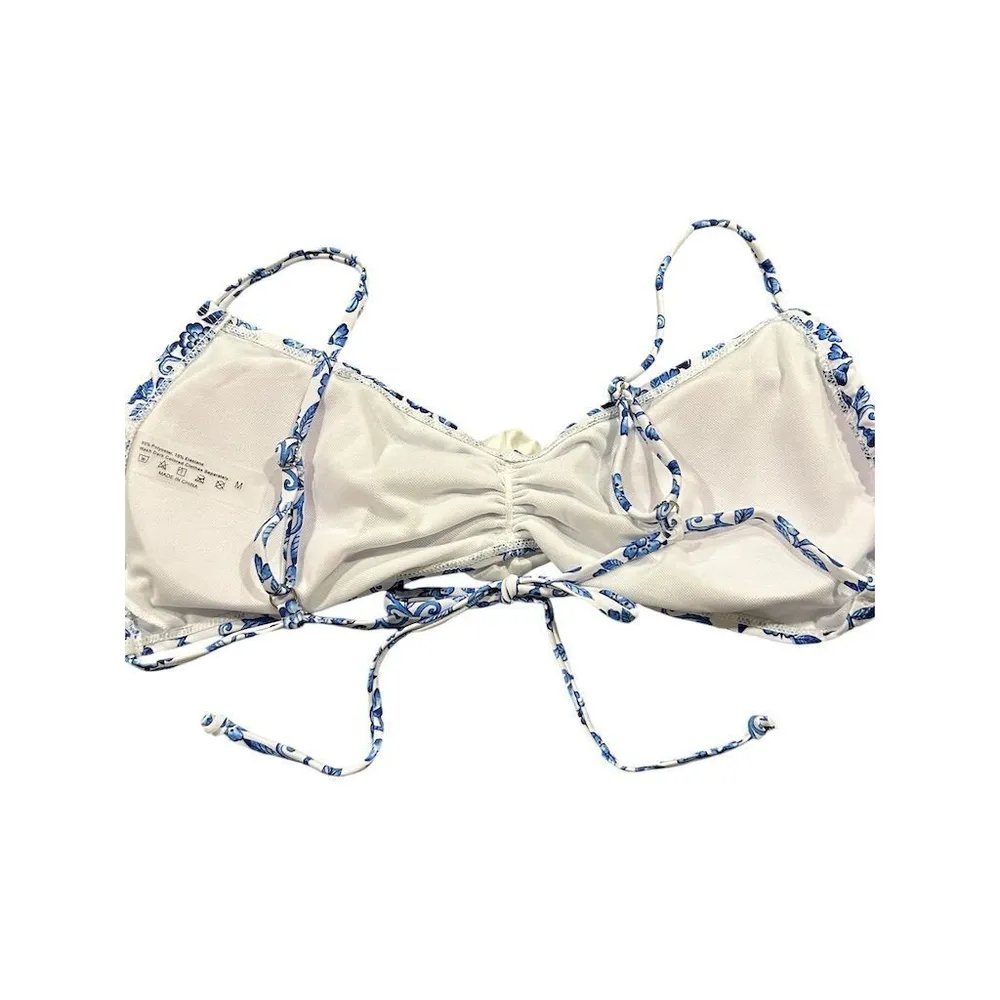 SHEIN Bikini Set 2 Piece Women's Bikini Floral Print Blue Summer Swimwear NEW - Image 9