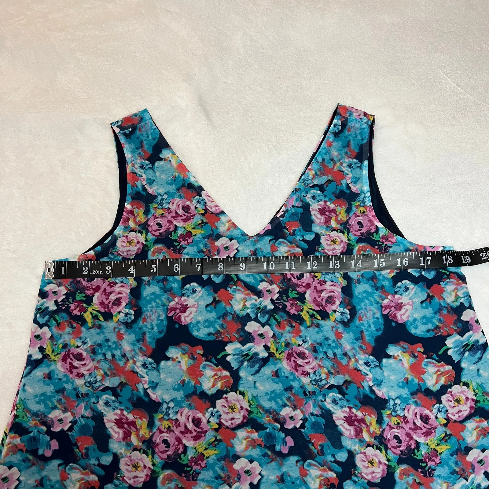 Romeo & Juliet Sleeveless V-Neck Flowy Floral Blouse Size S Bloomcore Summer - Image 11