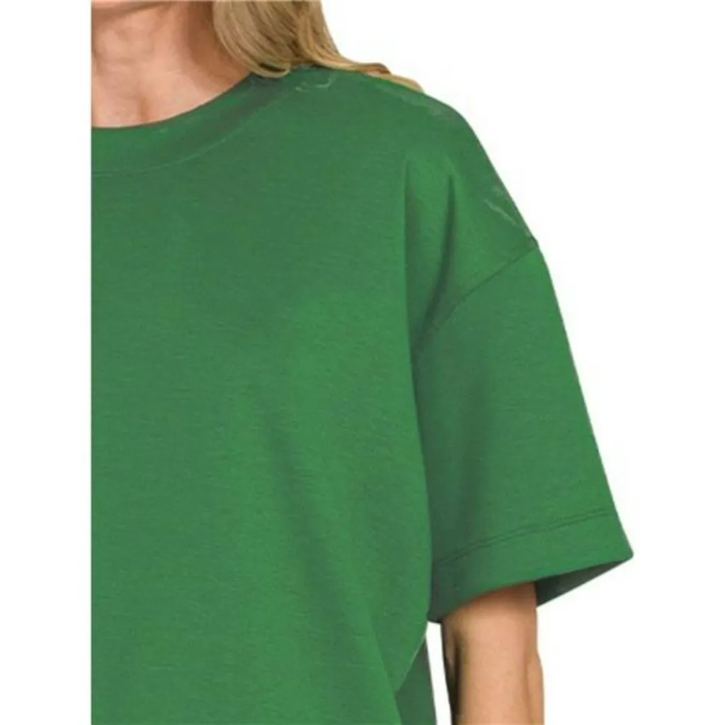 Zenana Scuba Short Sleeve Top & Shorts‎ Set - Image 3