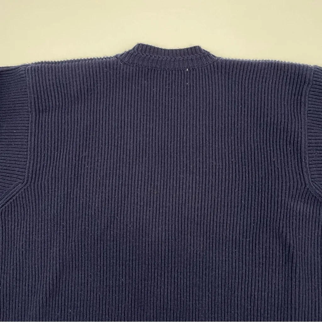 Vintage Cardigan Sweater Navy Blue‎ Acrylic Women Size Medium V - Image 9