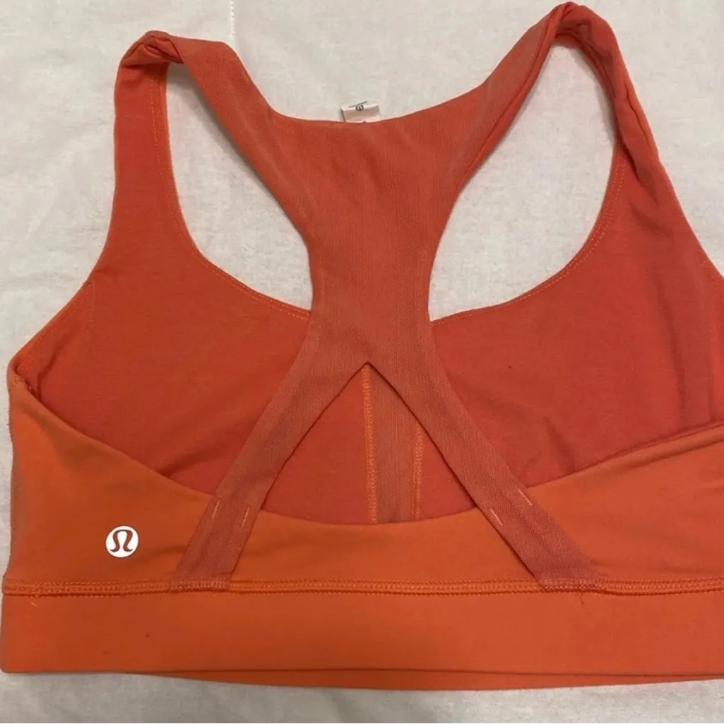Lululemon Orange Athletic Sports Bra Size M - Image 4