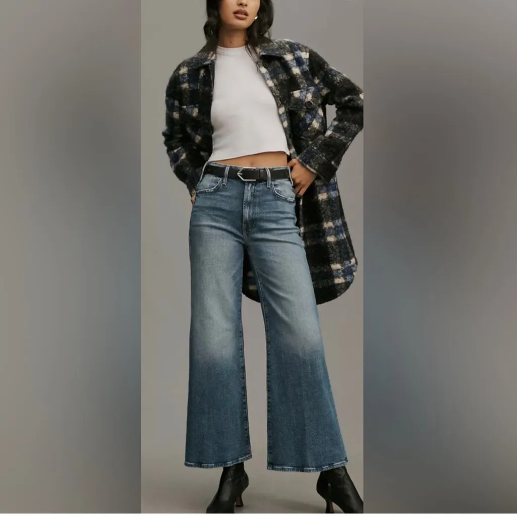 Mother Women’s The Hustler Roller Ankle Wide Leg Jeans in High On The Hog 31 Blue - Image 16