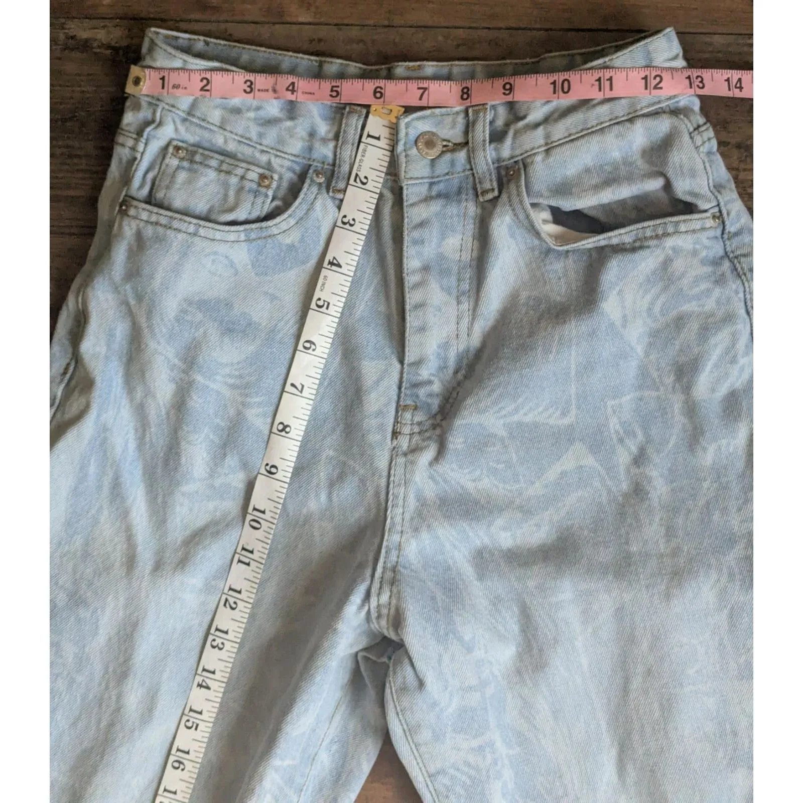 NASTY GAL Devon Boyfriend Jeans Light Wash Y2K Retro Floral Denim US 4 - Image 5