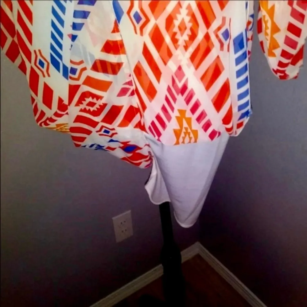 Peach Love California patterned dress orange blue - Image 5