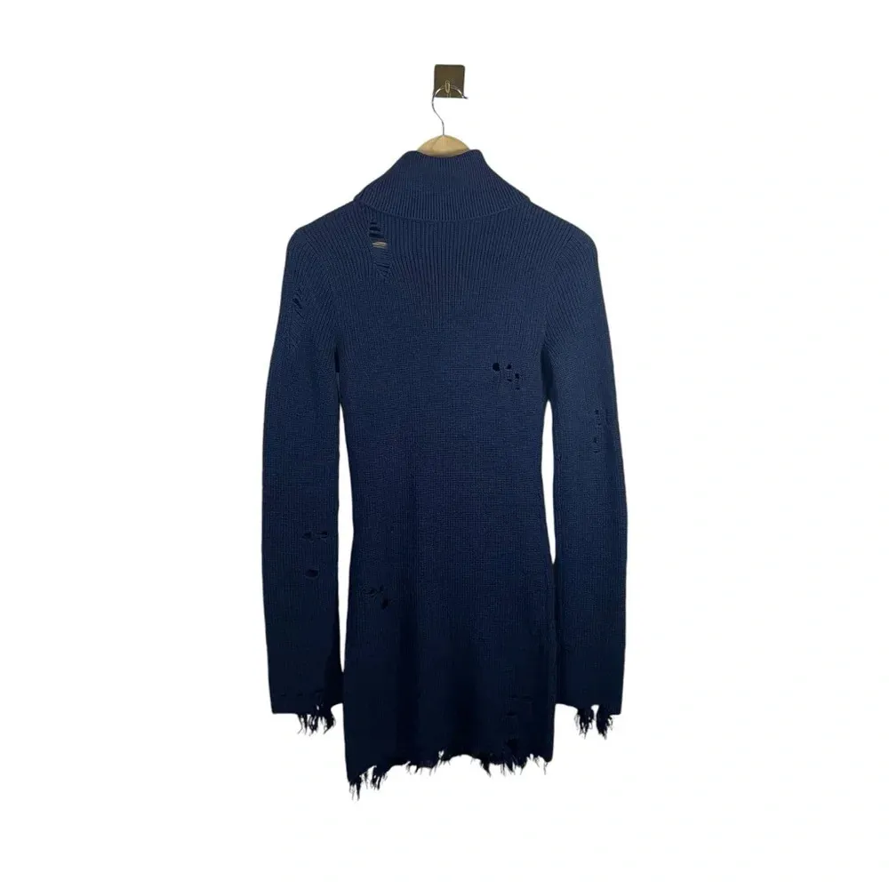NWOT Lovers + Friends Keeney Distressed Sweater Dress in Navy Blue Size S - Image 9