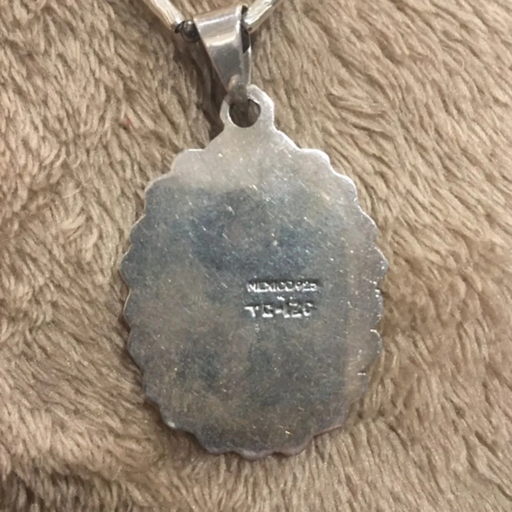 TAXCO Blue Cats Eye Sterling Silver Necklace - Image 5