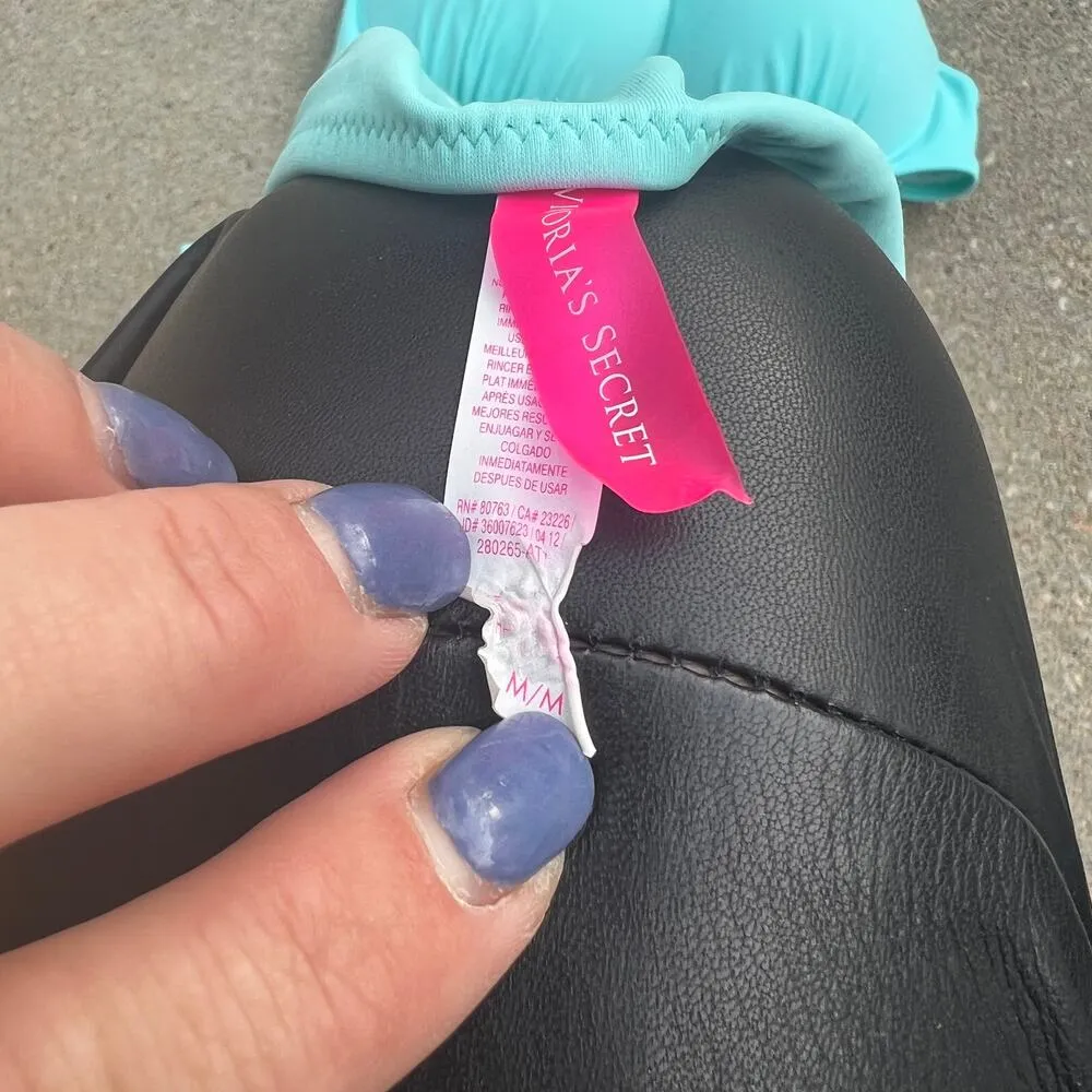 Victoria’s Secret 34D teal underwire push up halter bikini - Image 3