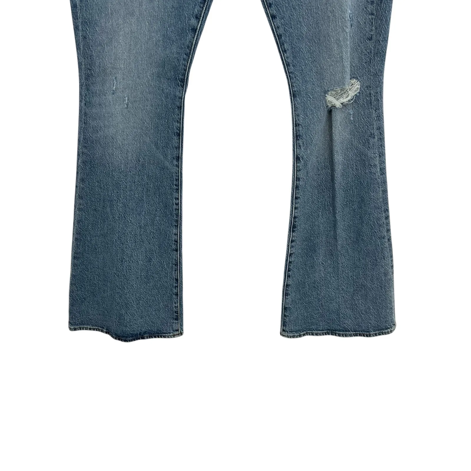 Frame Le High‎ Flare Jeans Denim Crystal Shores Rips Blue Size 32 - Image 7