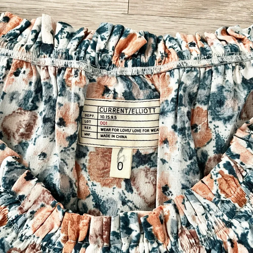 Current/Elliott Ruffle Dusty Bowl Floral Off-Shoulder Tube Top 0 - Image 6