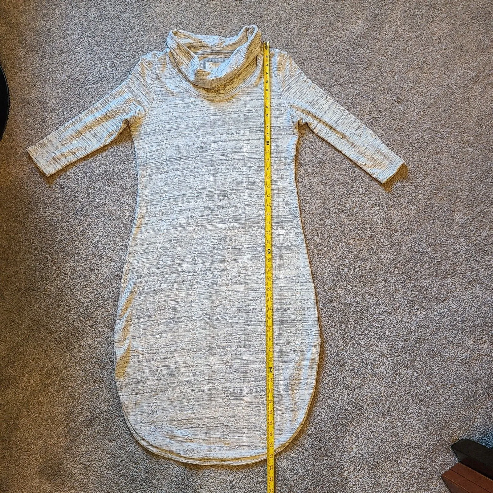 Anthropologie Saturday Sunday Dress Womens Med Gray Cowl Neck 3/4 Sleeve Tunic - Image 6