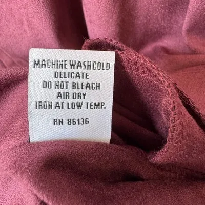 Bryn Walker Faux Suede Mini Dress Oversized Boxy 3/4 Sleeve‎ Burgundy Pockets XS - Image 7