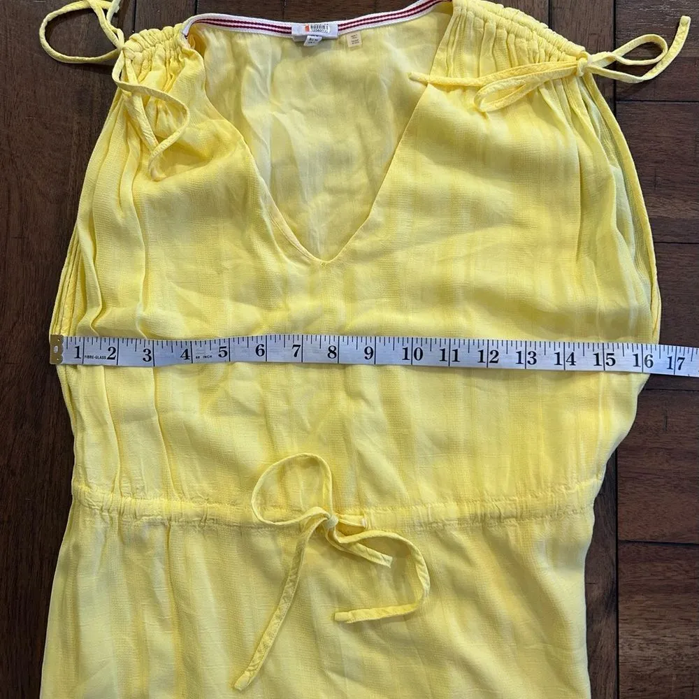 Charli Yellow Viscose Cinched Waist Sleeveless MIDI Dress Size 4 - Image 9