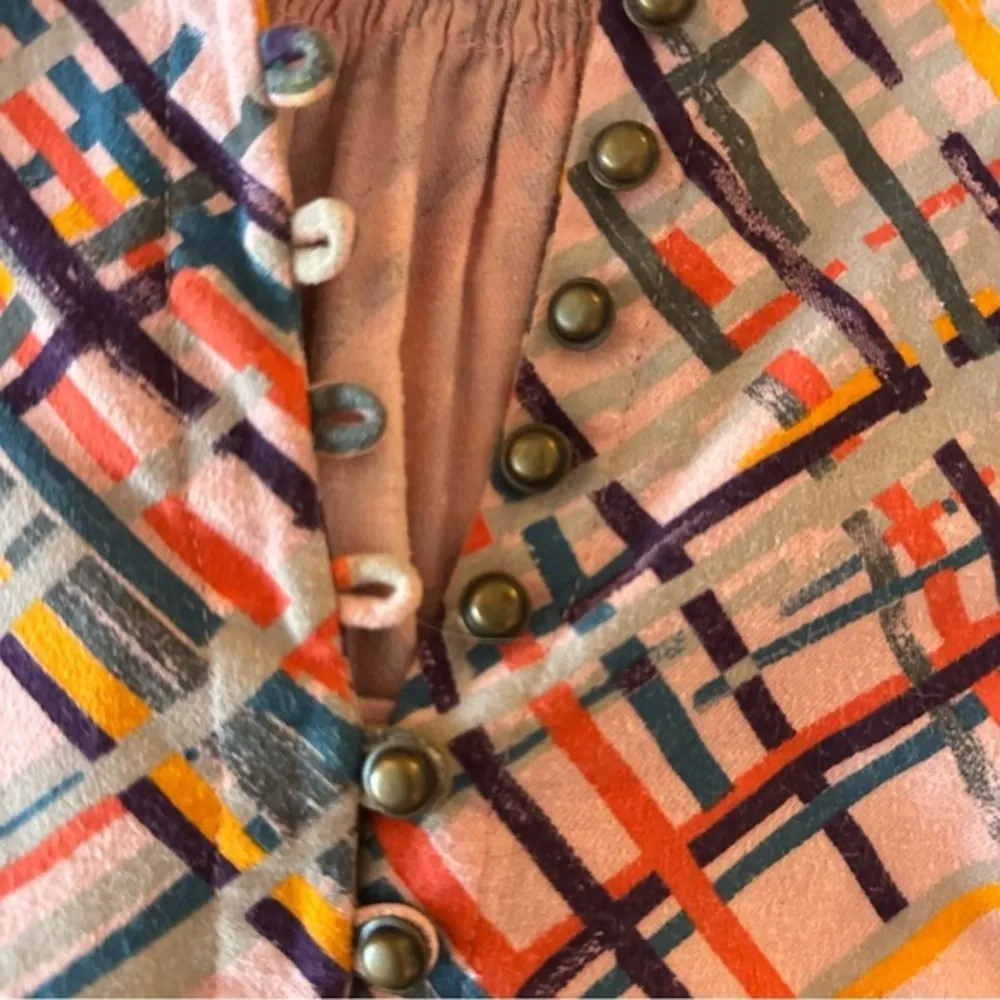 Anthropologie Maeve Bethesda‎ Flannel Pink Popover Henley Top Small - Image 5