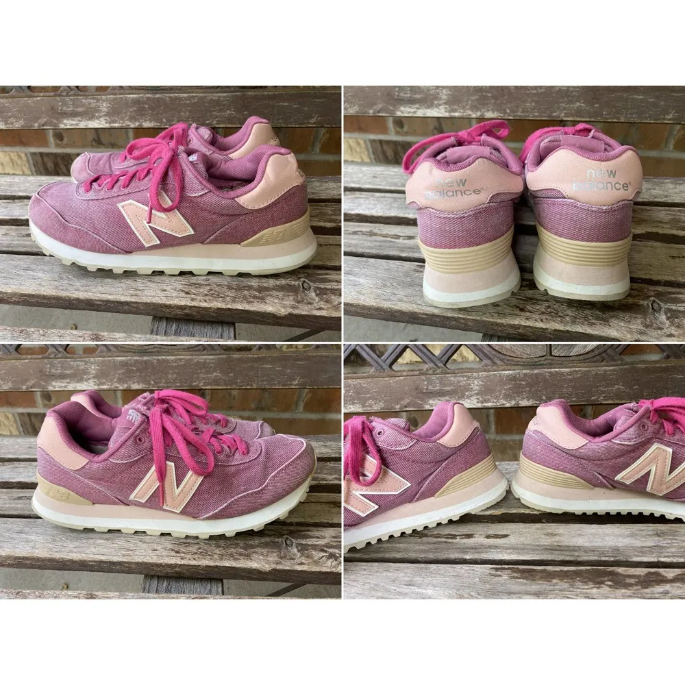 Size 9 B New Balance 515 Pink Cotton Canvas Sneakers Shoes Women's - Image 3