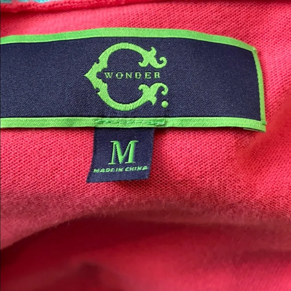 C Wonder Coral & Turquoise Size Medium Gold ButtonV - Image 5