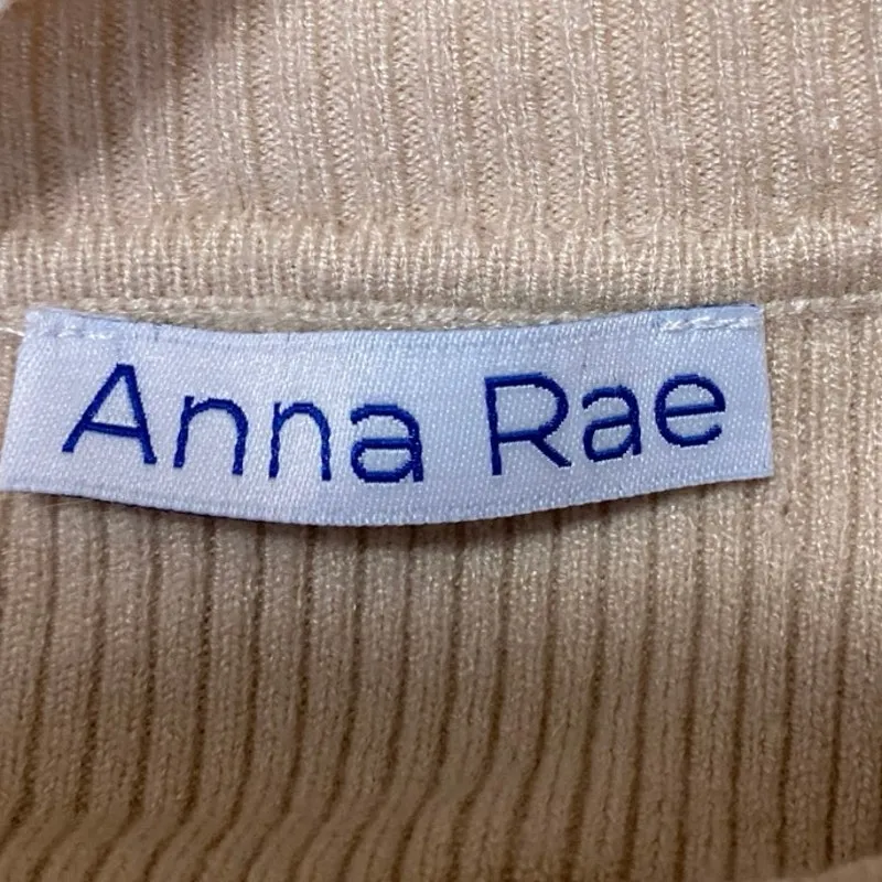 Anna Rae Women's Beige Tan Ribbed Knit Mockneck Cutout Long Sleeve Sweater Top M Size M - Image 3