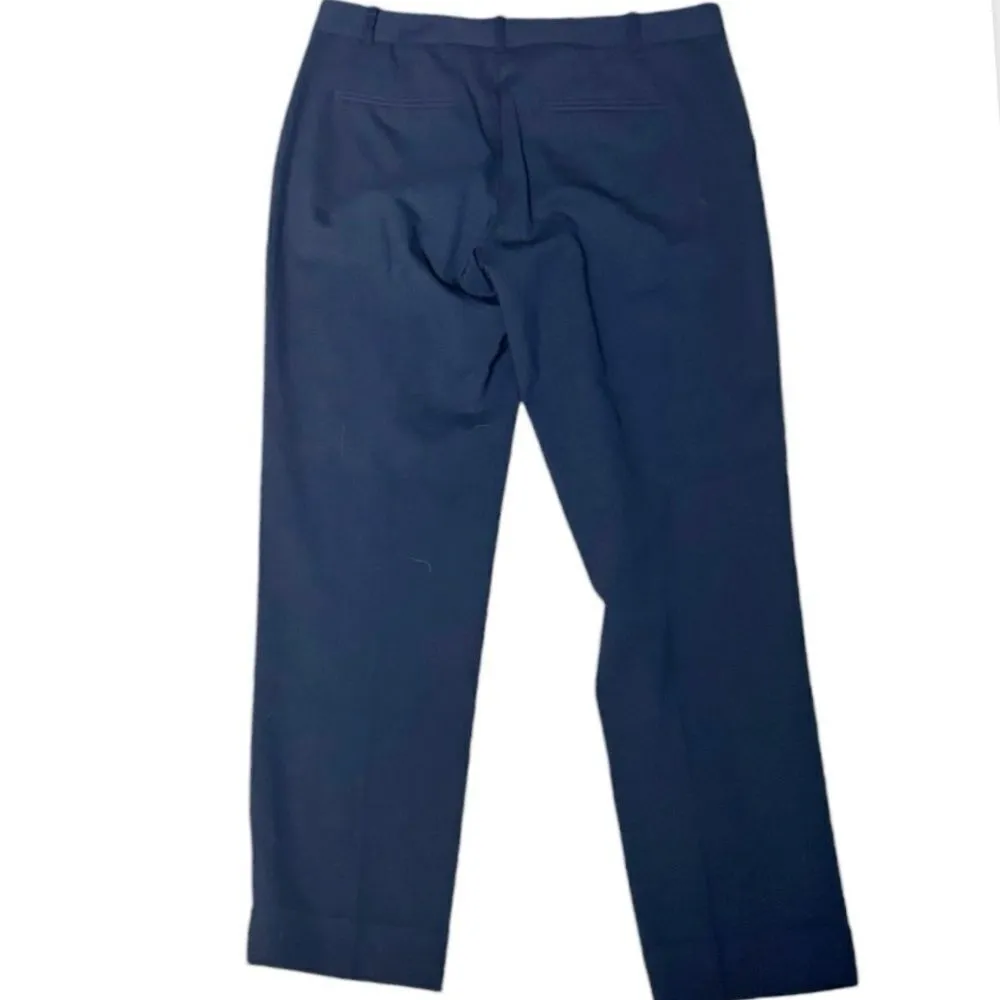 Club Monaco Navy Blue Italian Tropical Wool Cuffed Hem Straight Leg Pants Size 0 - Image 2